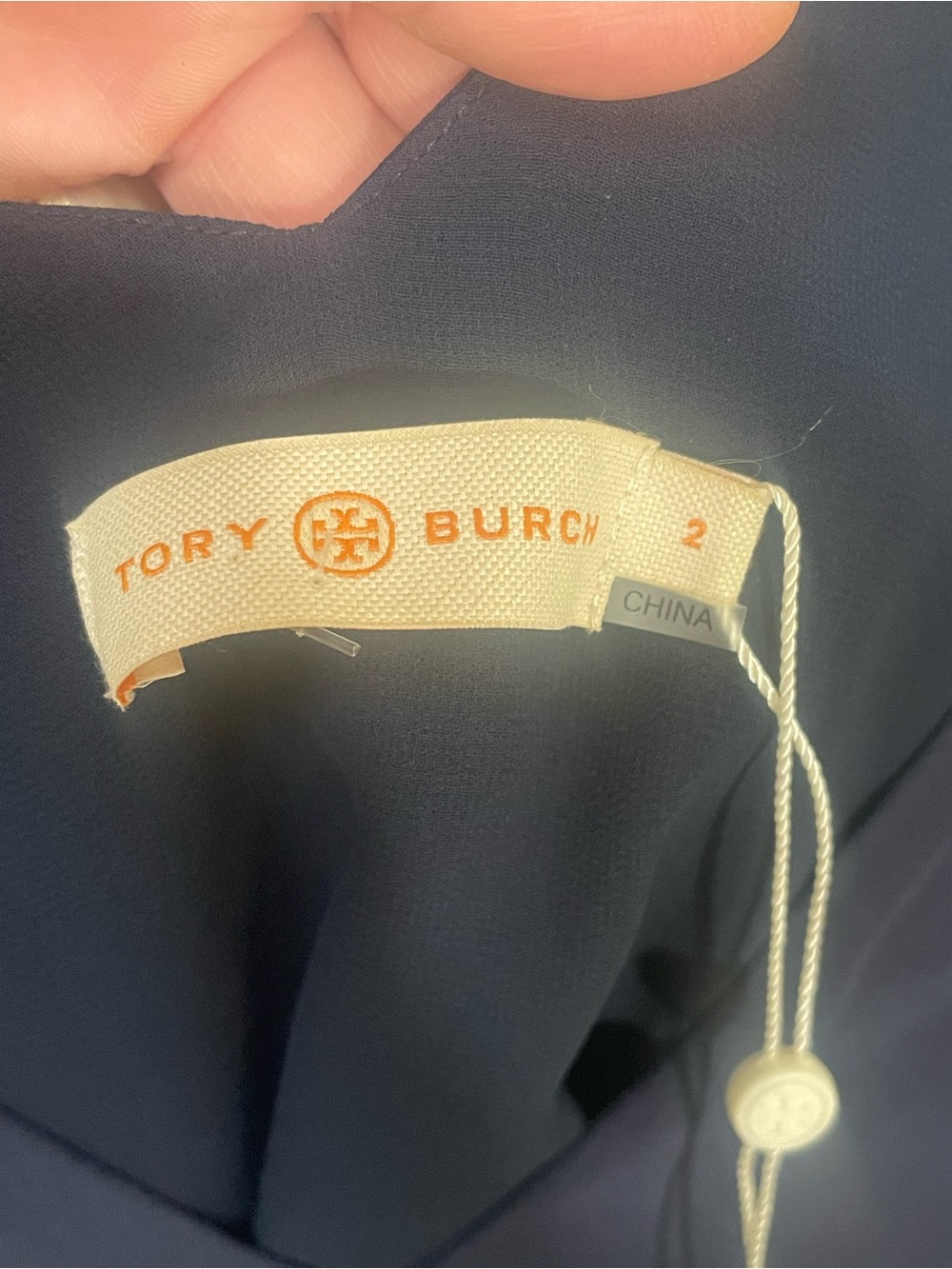 Tory Burch Blouse Top Silk 2 NWT New Lined Navy Sleeveless Designer Retail $298 - Picture 7 of 14